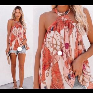 How glamorous printed halter